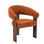 Fauteuil Liva velours jaune ocre