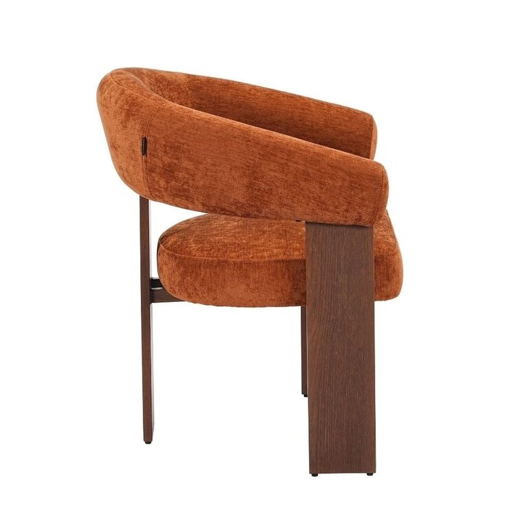 Fauteuil Liva velours jaune ocre