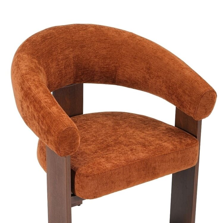 Fauteuil Liva velours jaune ocre