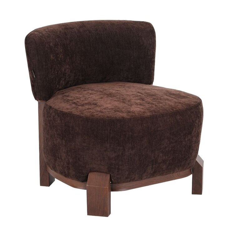 Fauteuil Bliss velours brun
