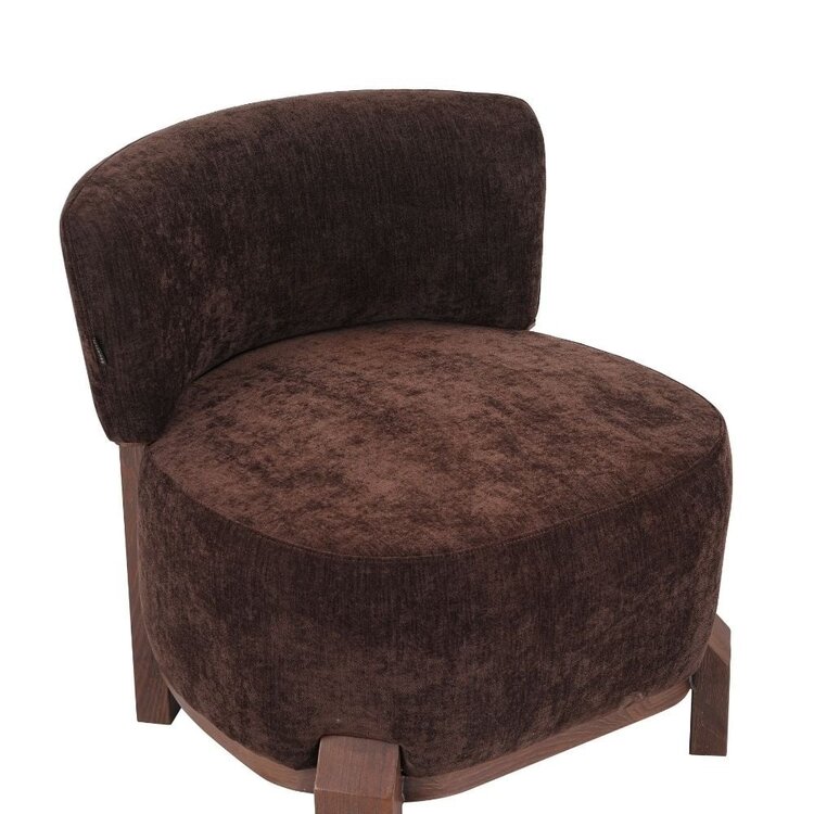 Fauteuil Bliss velours brun