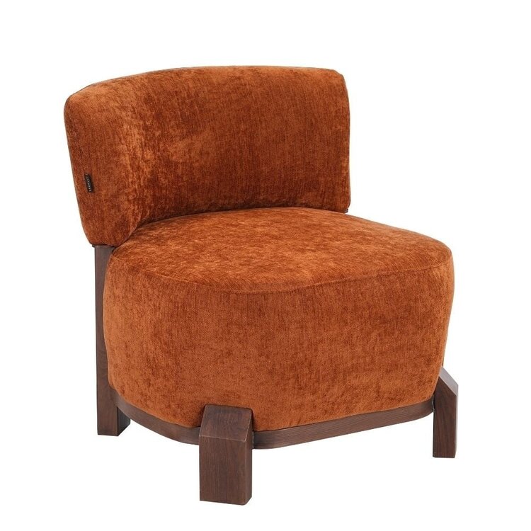 Fauteuil Bliss velours ocre