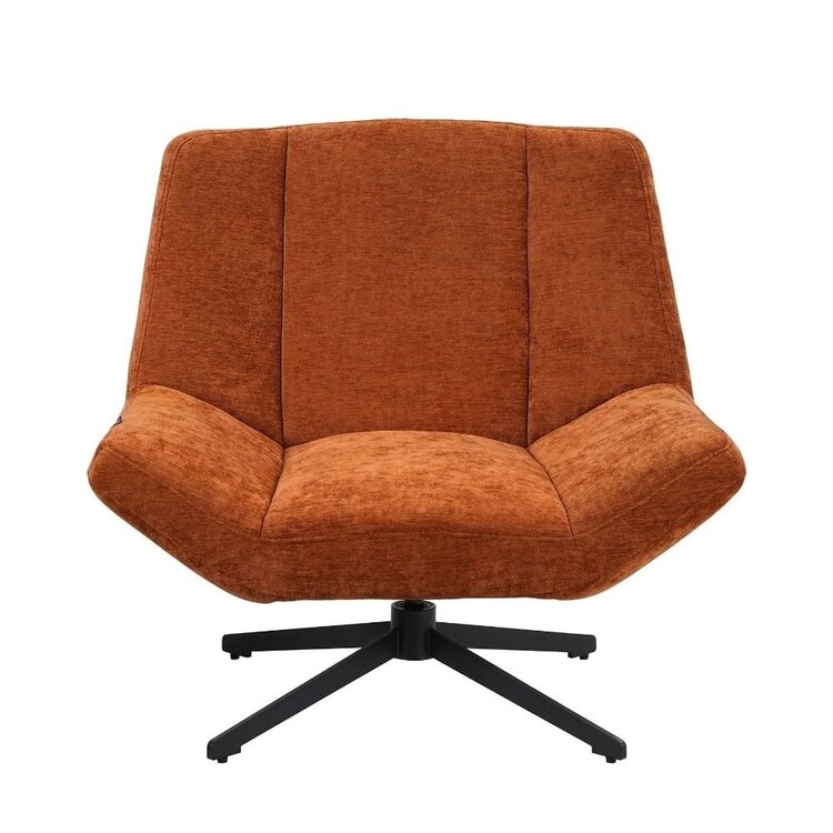 Fauteuil Mara pivotant velours jaune ocre