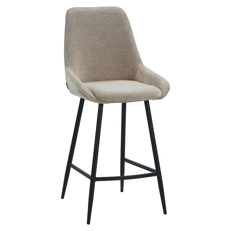 Tabouret de bar Lynn velours beige 71 cm