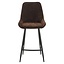 Tabouret de bar Lynn velours brun cm