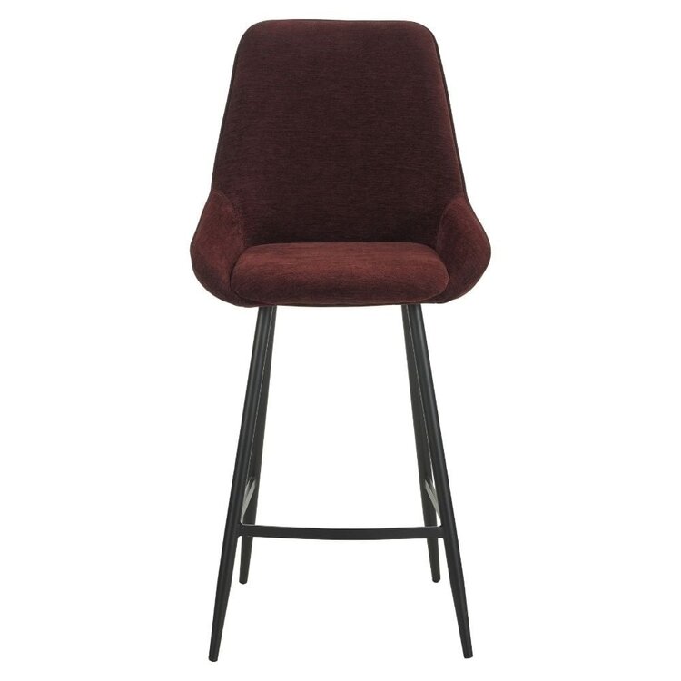 Tabouret de bar Lynn velours violet cm