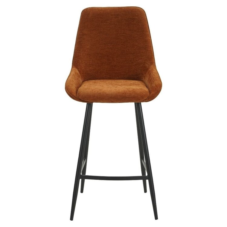 Tabouret de bar Lynn velours ocre cm