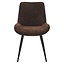 Chaise de salle à manger Vic velours brun