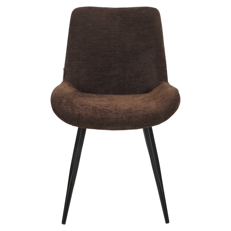 Chaise de salle à manger Vic velours brun