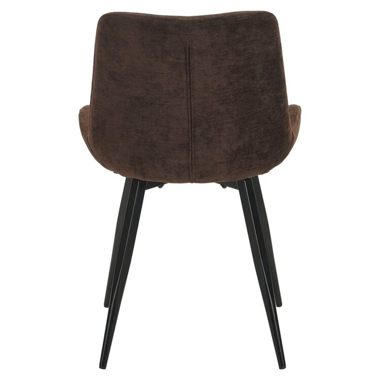Chaise de salle à manger Vic velours brun