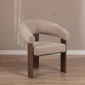 Fauteuil Liva velours beige