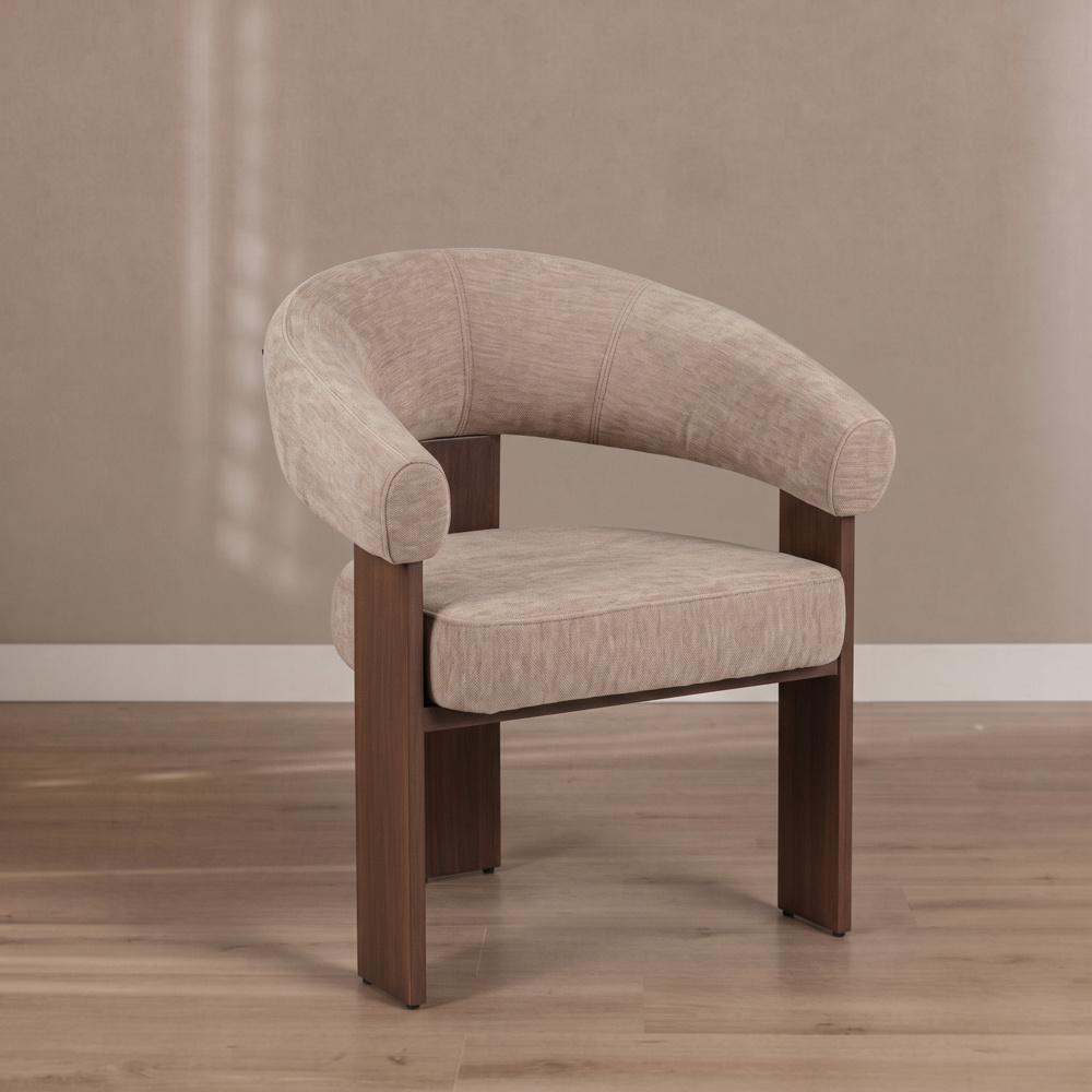 Fauteuil Liva velours beige