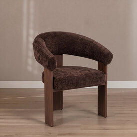 Fauteuil Liva velours brun