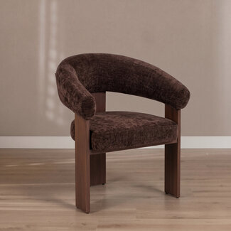 Fauteuil Liva velours brun
