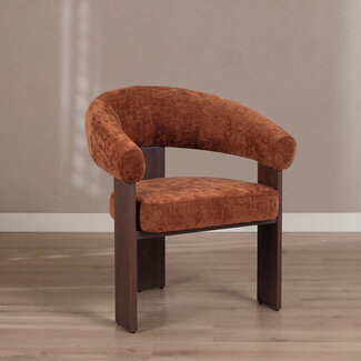 Fauteuil Liva velours ocre