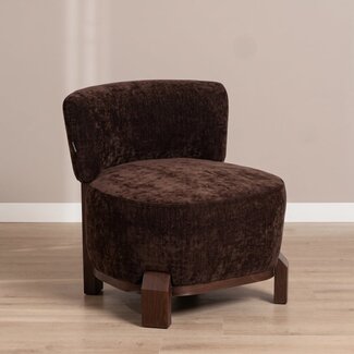 Fauteuil Bliss velours brun