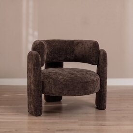 Fauteuil Jolie velours brun