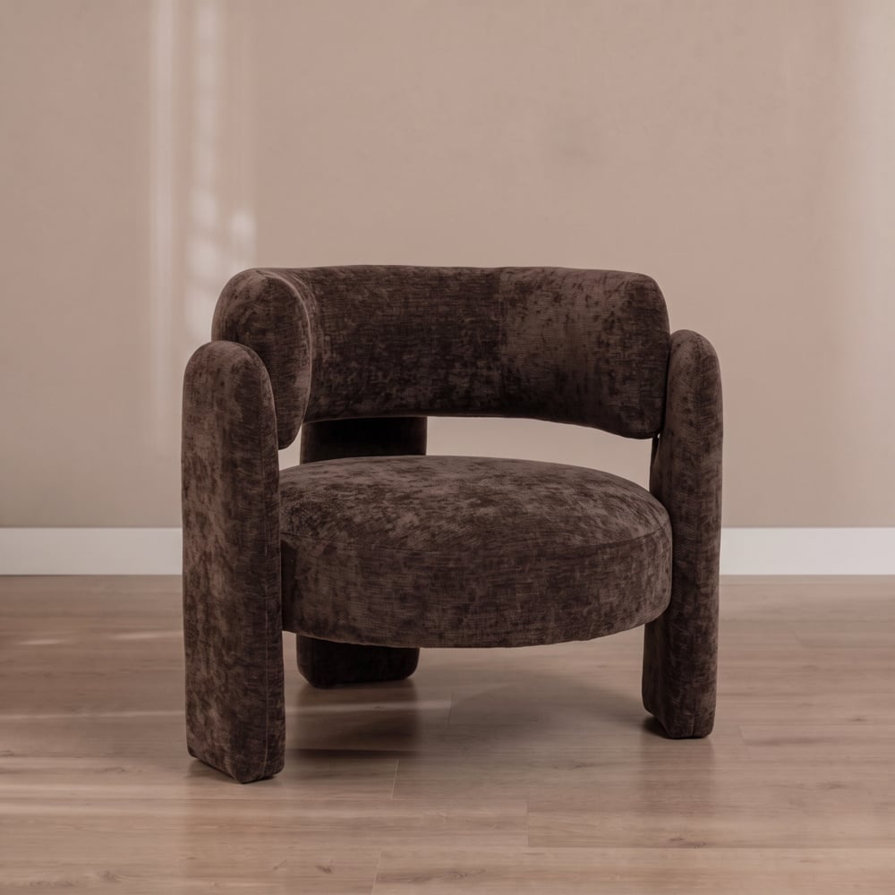 Fauteuil Jolie velours brun