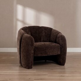 Fauteuil Lois velours brun