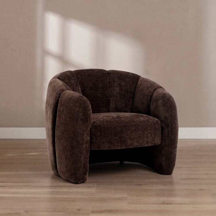 Fauteuil Lois velours brun