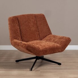 Fauteuil Mara pivotant velours ocre