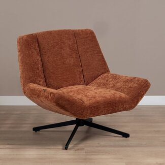 Fauteuil Mara pivotant velours ocre
