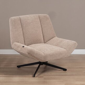 Fauteuil Mara pivotant velours beige