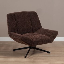 Fauteuil Mara pivotant velours brun
