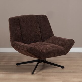 Fauteuil Mara pivotant velours brun