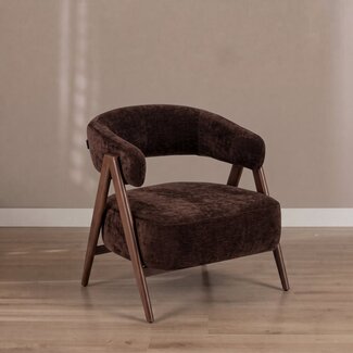 Fauteuil Yasmin velours brun