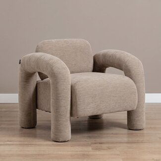 Fauteuil Tess velours beige