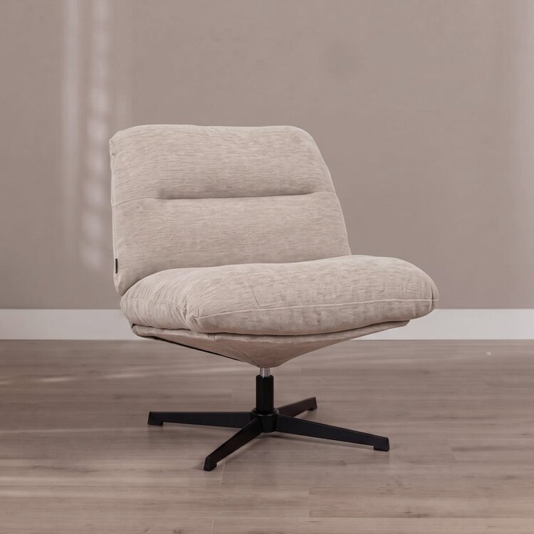 Fauteuil Sara pivotant velours beige