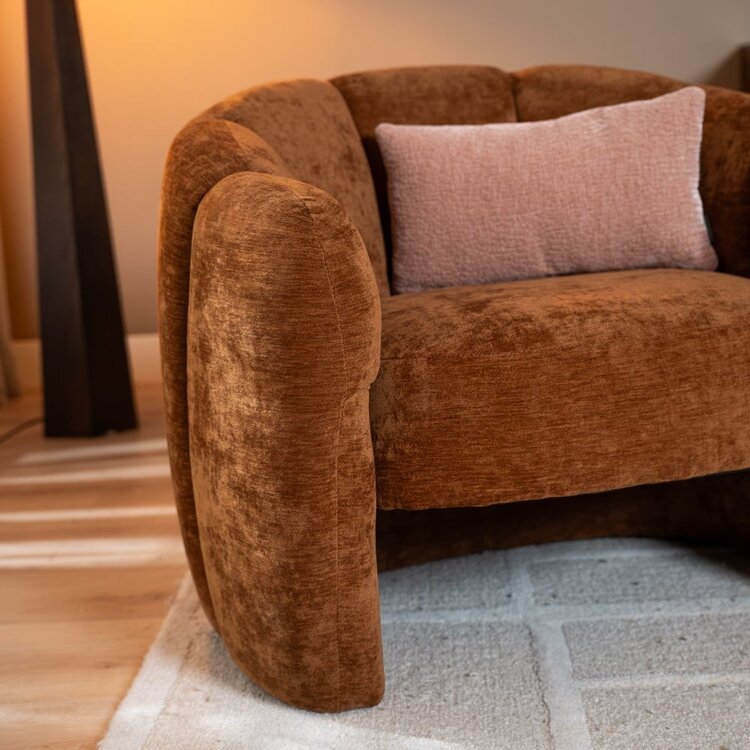 Fauteuil Lois velours ocre
