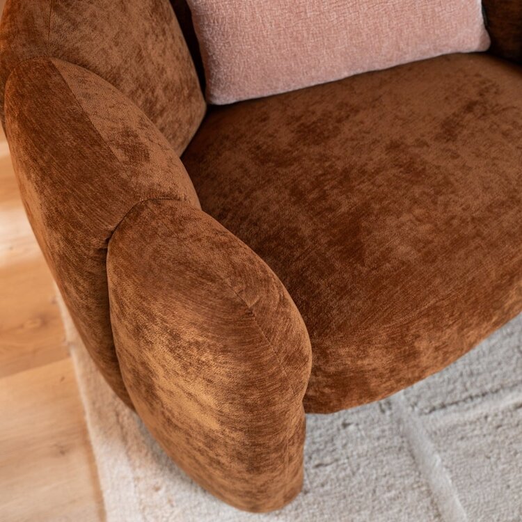 Fauteuil Lois velours ocre