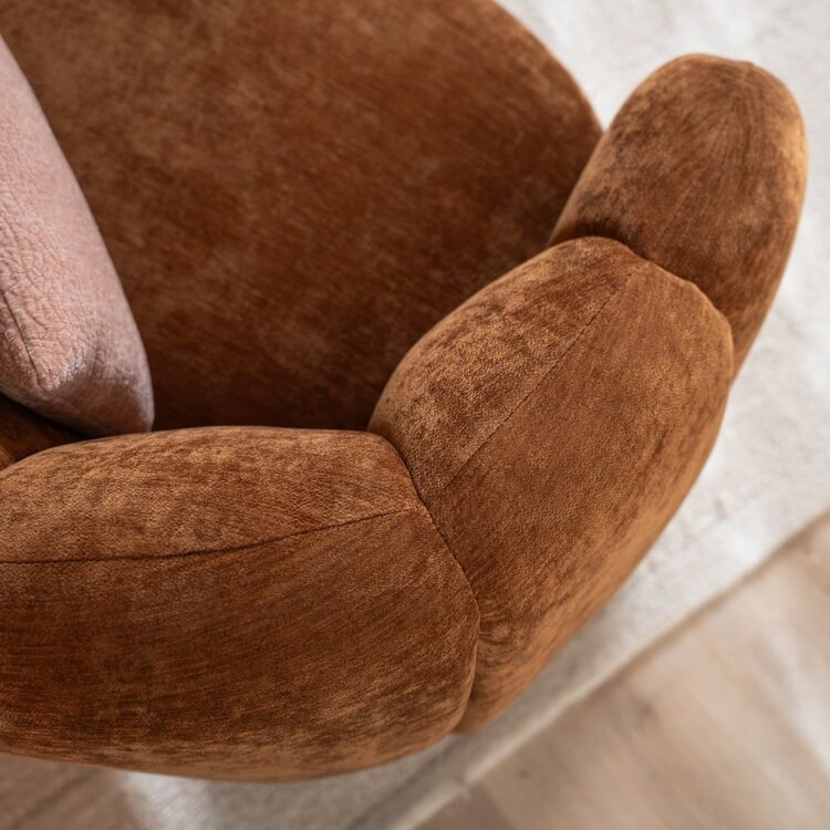 Fauteuil Lois velours ocre