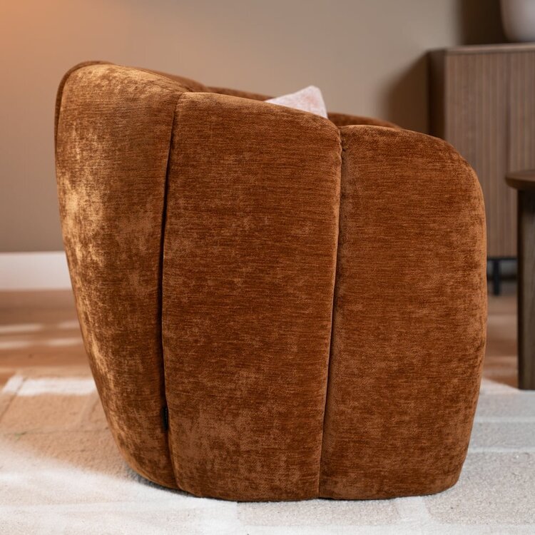 Fauteuil Lois velours ocre