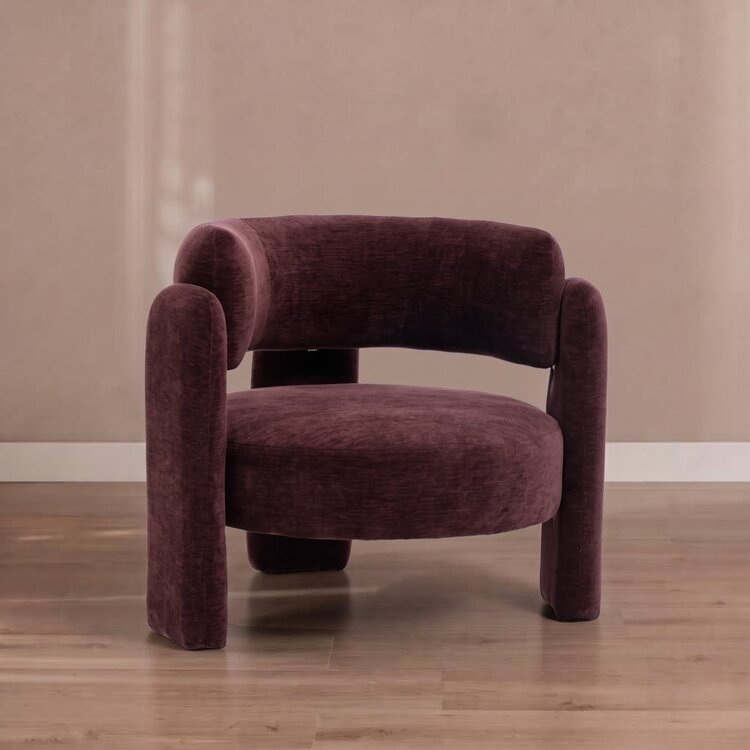 Fauteuil Jolie velours violet