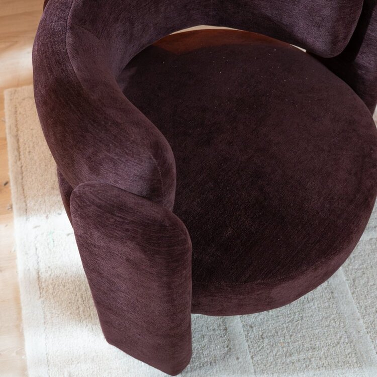 Fauteuil Jolie velours violet