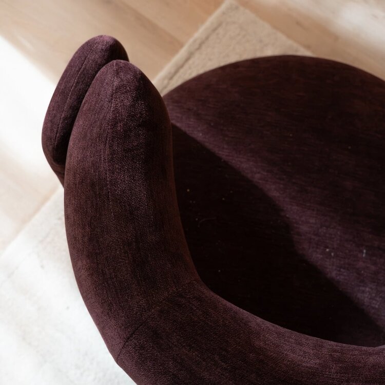 Fauteuil Jolie velours violet