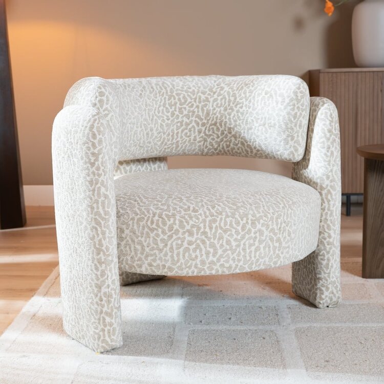 Fauteuil Jolie taupe leopard
