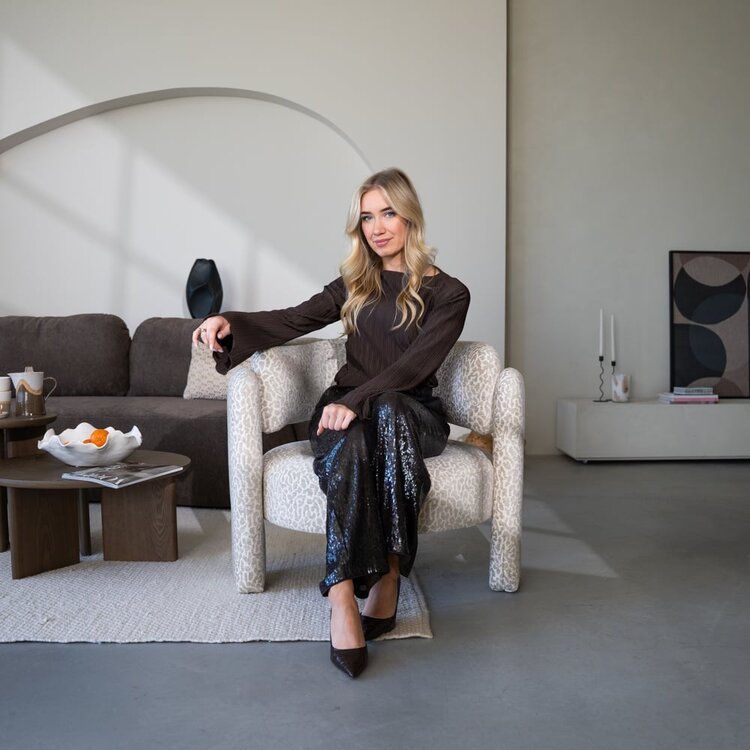 Fauteuil Jolie taupe leopard
