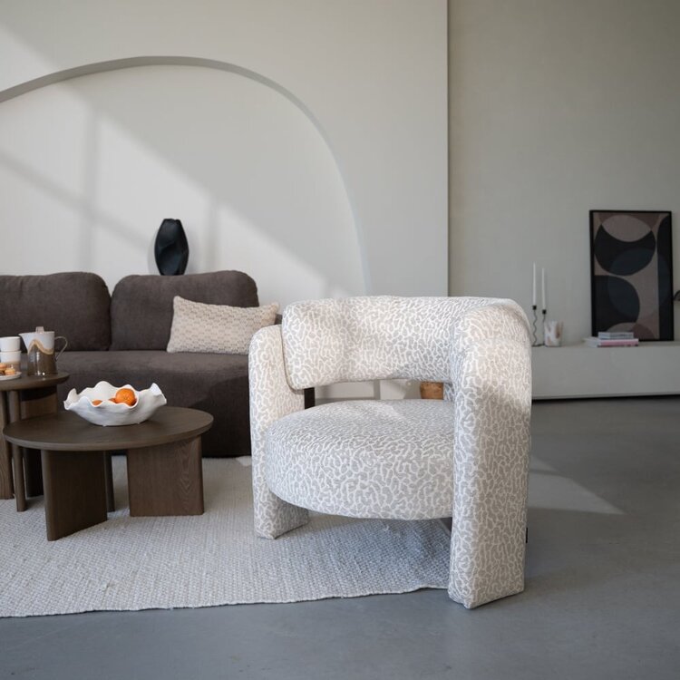 Fauteuil Jolie taupe leopard