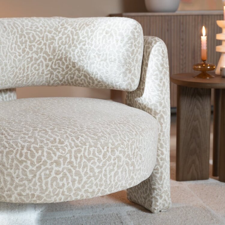 Fauteuil Jolie taupe leopard