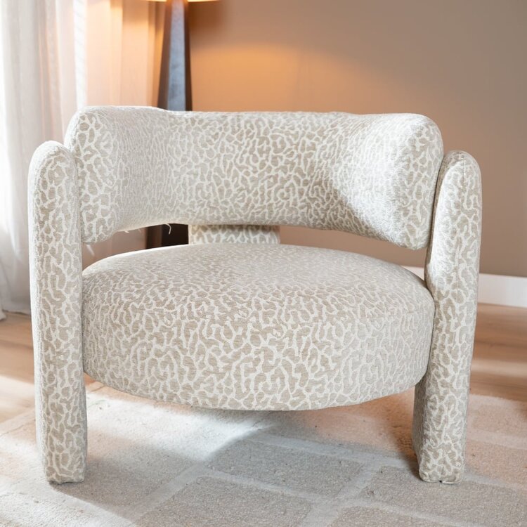 Fauteuil Jolie taupe leopard