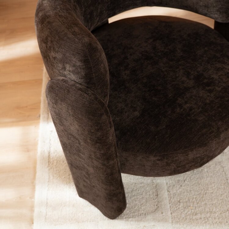 Fauteuil Jolie velours brun