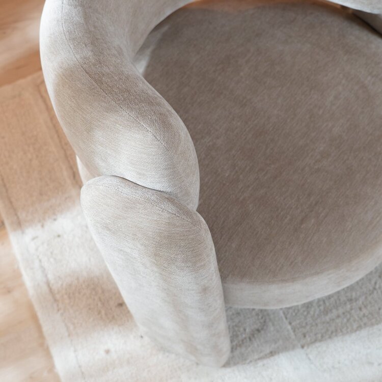 Fauteuil Jolie velours beige