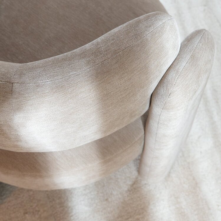 Fauteuil Jolie velours beige