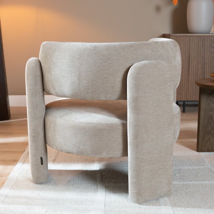 Fauteuil Jolie velours beige