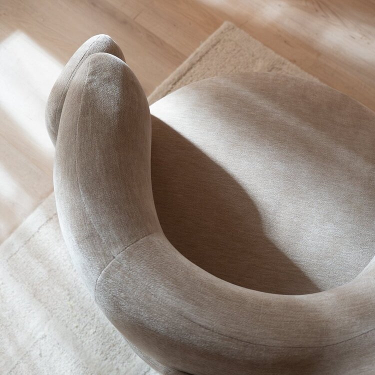 Fauteuil Jolie velours beige