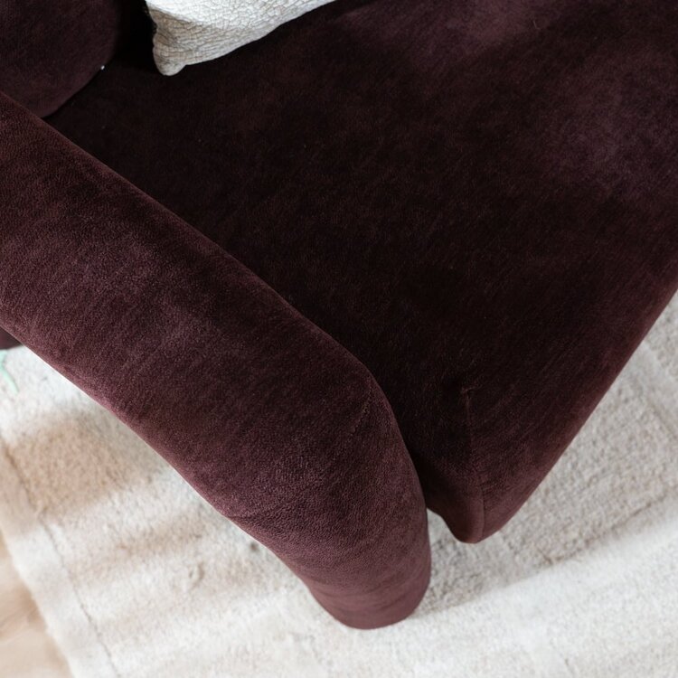 Fauteuil Tess velours violet